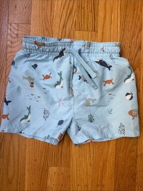 H&M Pale Blue Kids Sea Life Swim Trunks